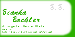 bianka backler business card